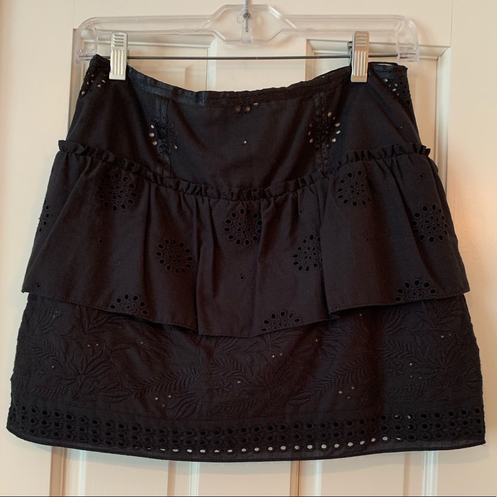 Juicy Couture Black Eyelet Mini Skirt